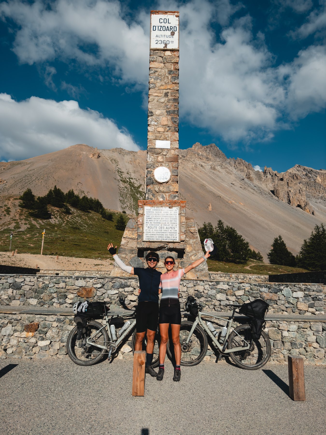 Loaded bikes at the Col de l’Iseran