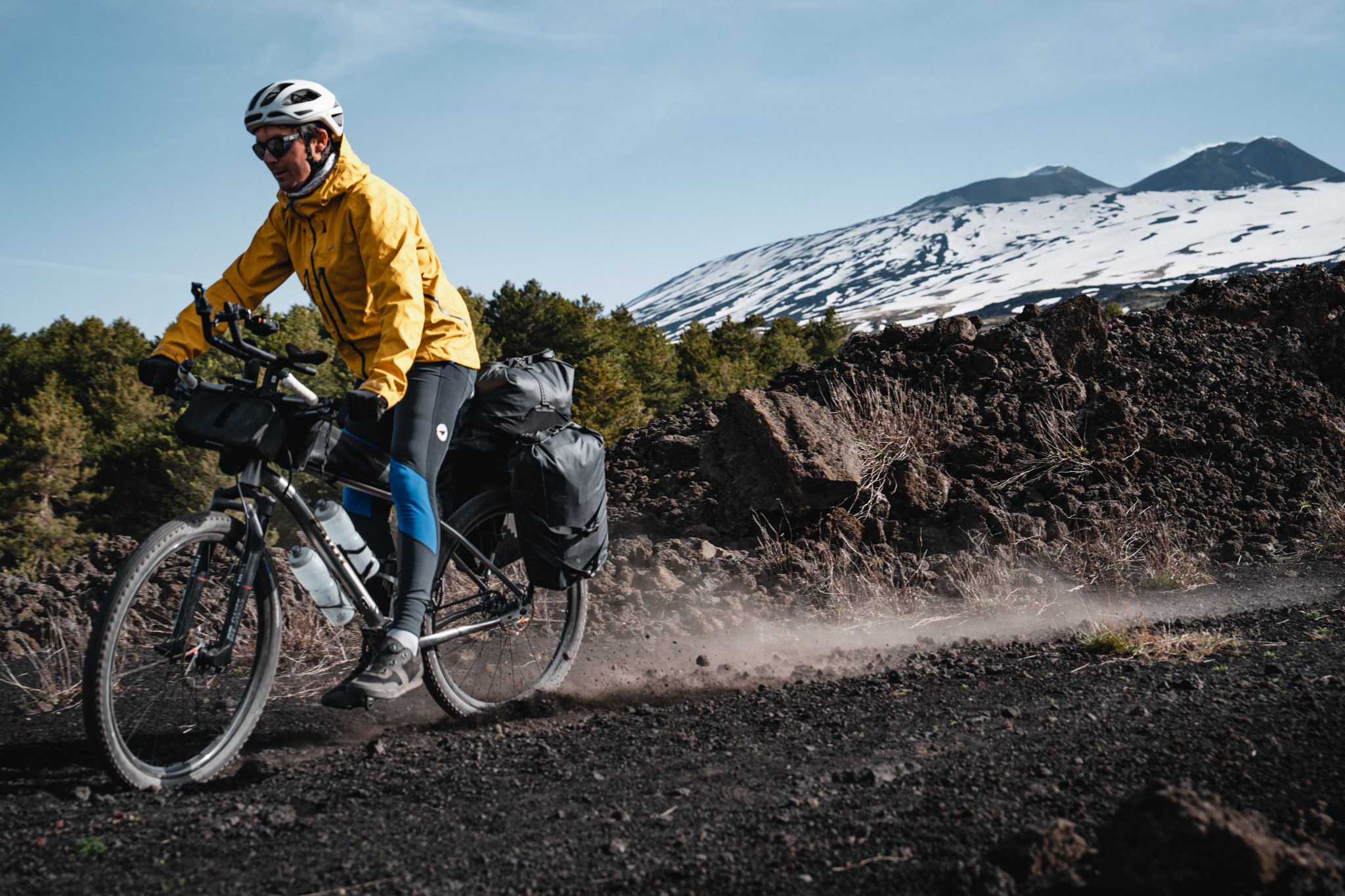 Volcanic gravel on Mount Etna