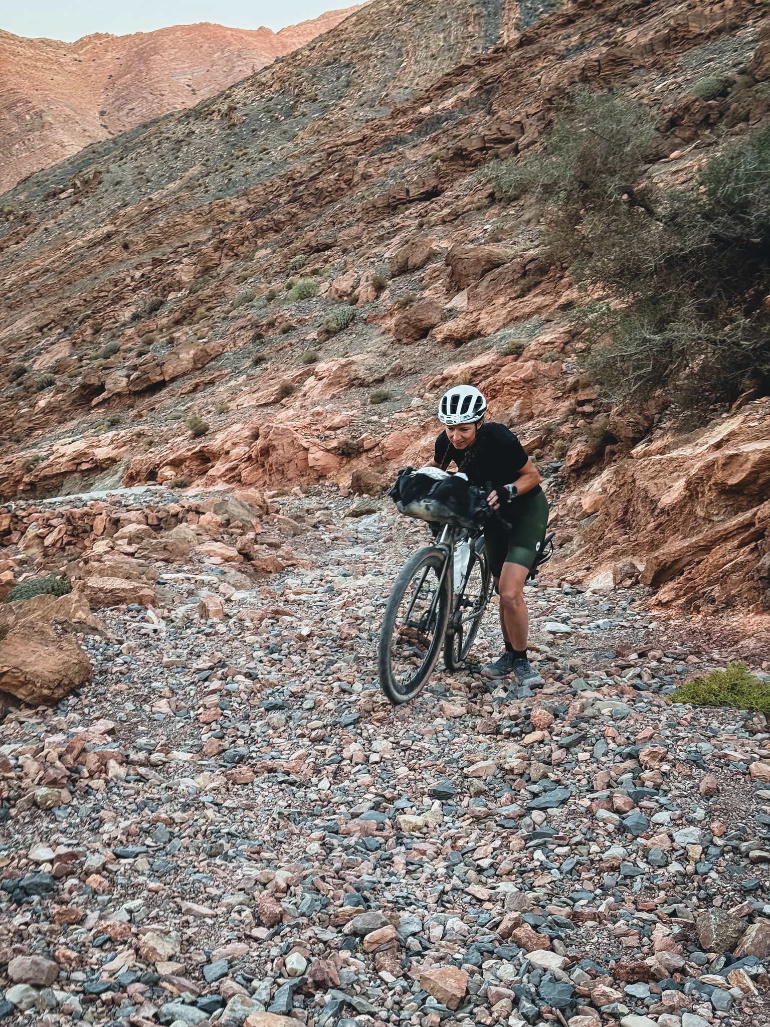 Technical mountain track in Morocco