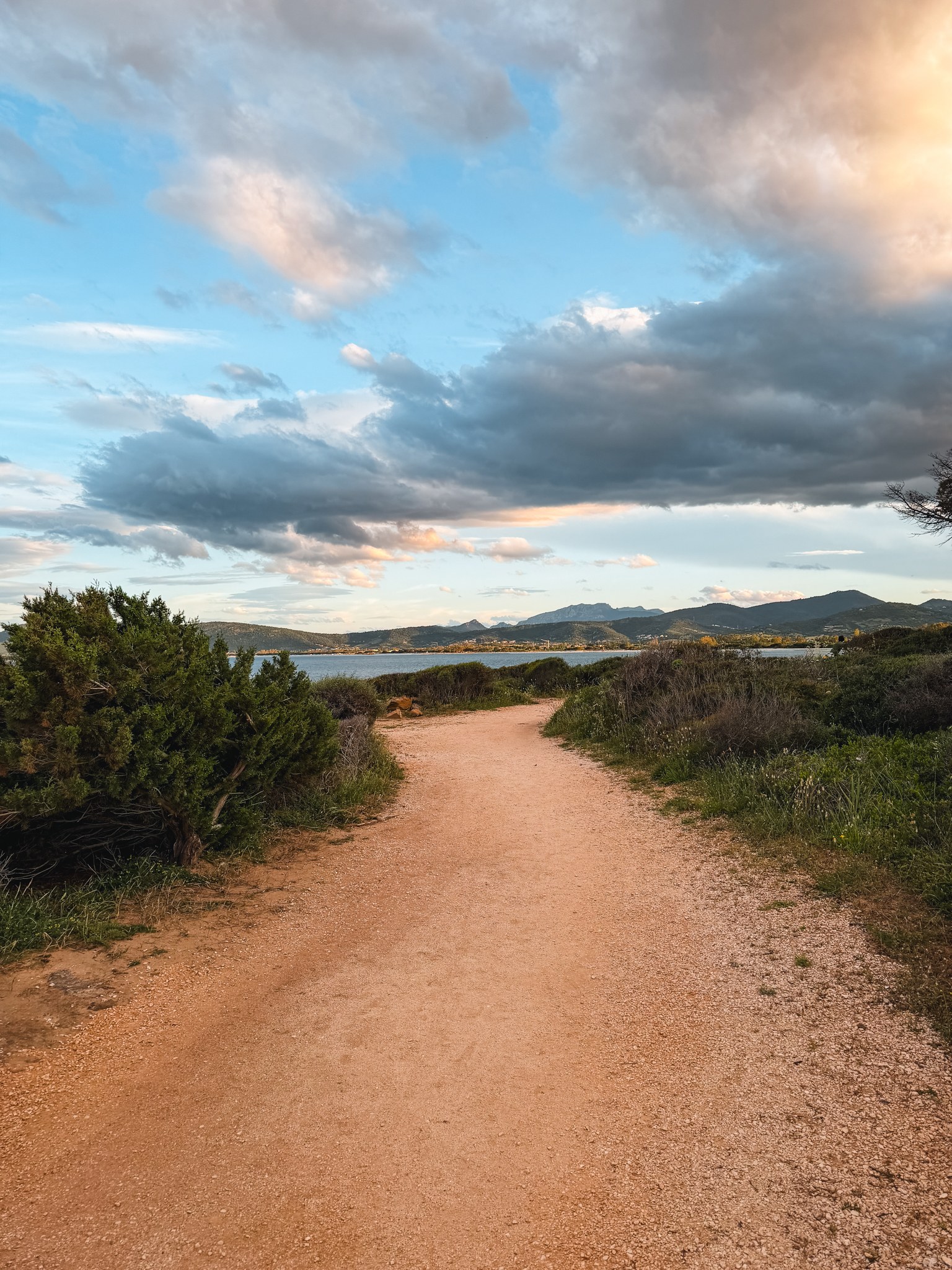 Evening tracks in Sardinia