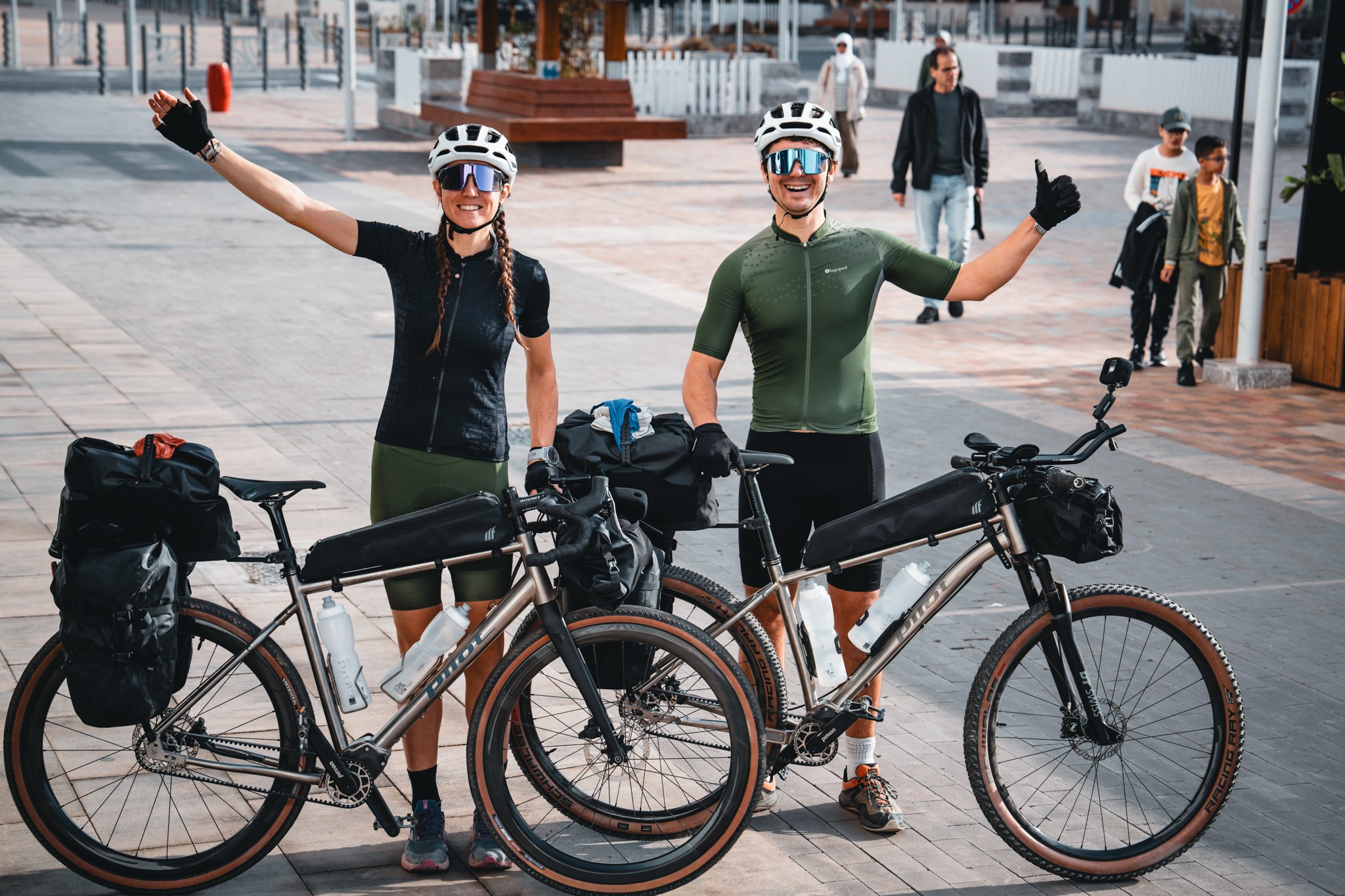 End of the journey in Tangier with loaded bikes