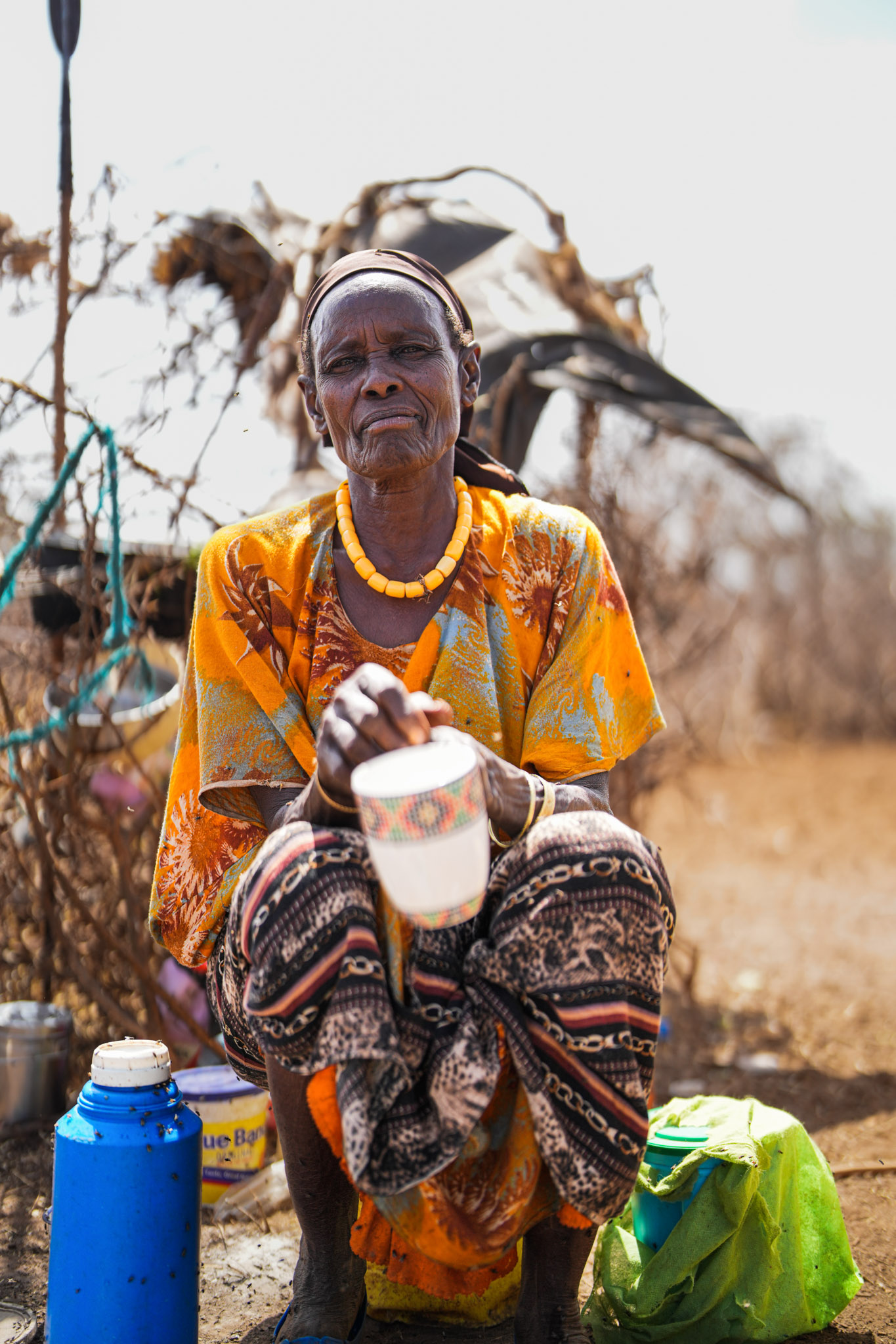 Woman near water — rural portrait