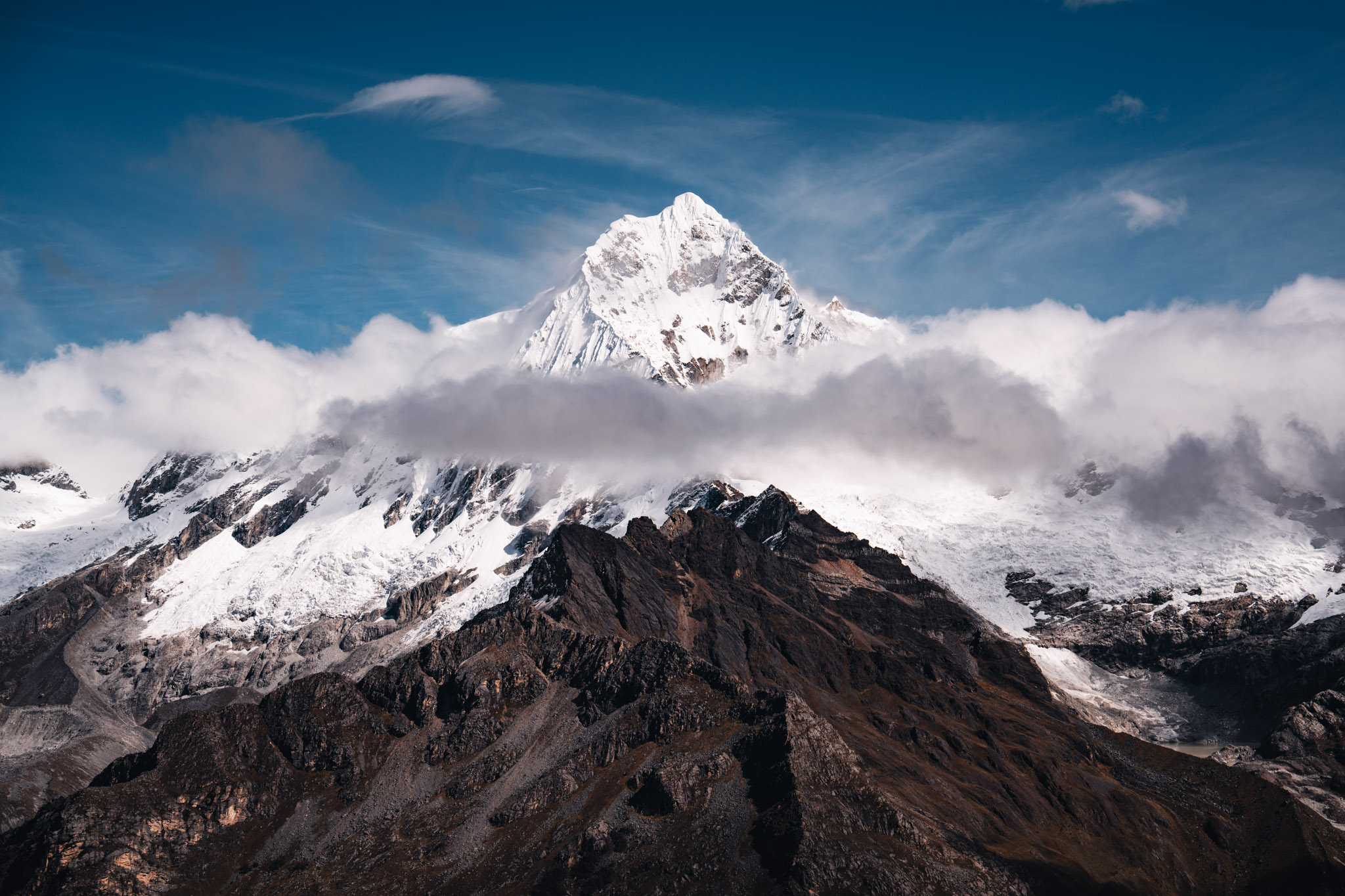 Snow peak above the clouds