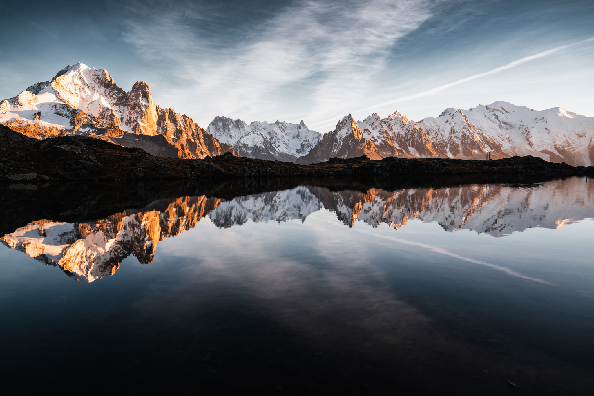 Alpine ridge at sunrise