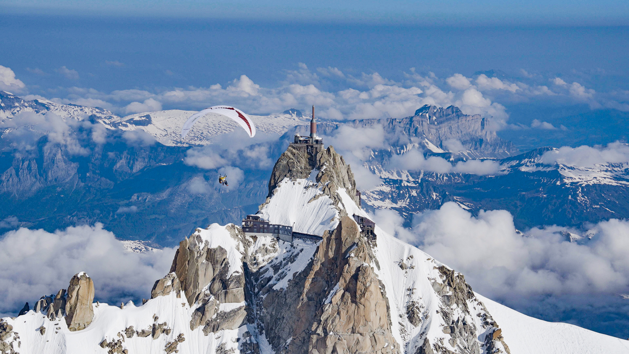 Aerial view of an alpine summit