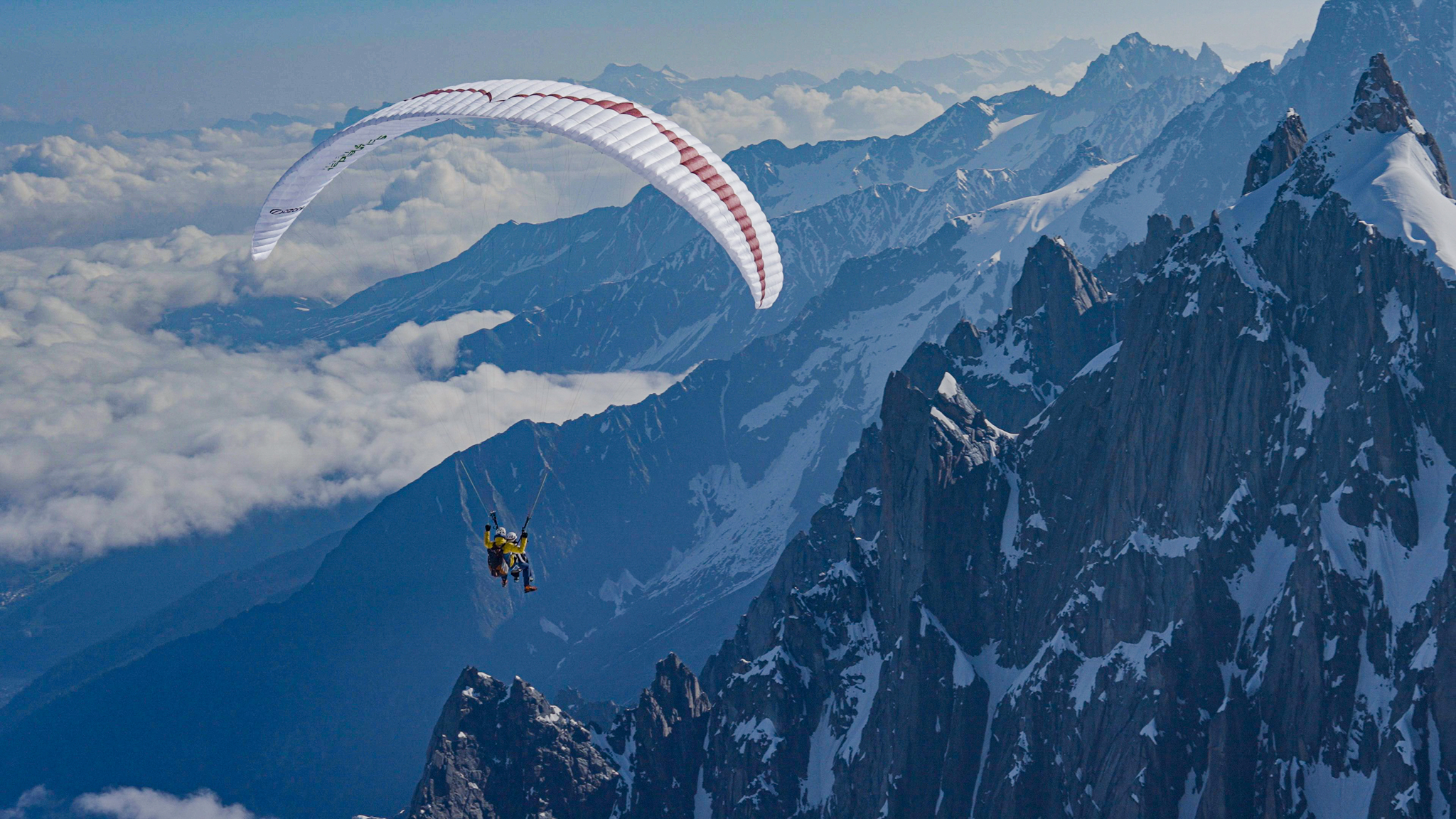 Paraglider over the Alps